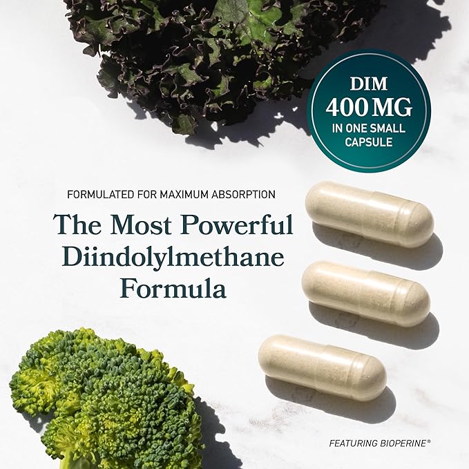 DIM Supplement 400MG Extra Strength | Hormone Balance for Men and Women | Menopause, Acne, Hot Flashes Relief, Prostate Support & Antioxidant Support | Soy-Free, Gluten-Free | SMNutrition | 90 Ct.