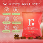 Rizz Low Sugar Green Gummies - 60+ Superfoods 6g Fiber - Prebiotic and Probiotic Gummies - Vegan Multivitamins for Women & Men - Gluten Free - Mushroom, Fruit and Vegetable Supplements - 30 Day Supply