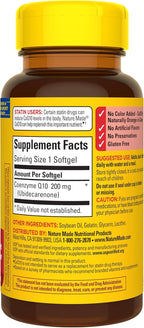 Nature Made CoQ10 200mg Softgels, Dietary Supplement for Heart Health Support, 40 Softgels, 40 Day Supply