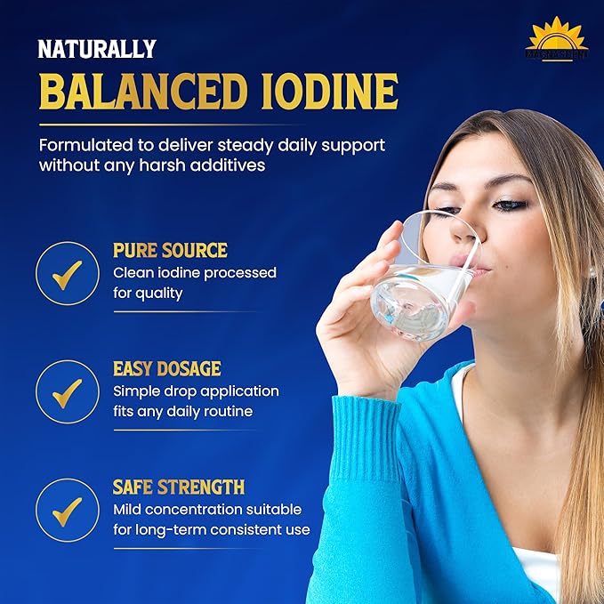 Lugoldine Iodine Drops 1 oz – Patented Process (US20090022816A1), 150 mcg Iodine (100% Daily Value), Alcohol-Free & Glycerin-Free, Liquid Iodine Supplement (1 Ounce (Pack of 1))