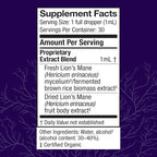 Host Defense Mushrooms Lion's Mane Extract - Lion's Mane Liquid Supplement for Brain Health - Mushroom Support for Focus & Memory Function - Immune & Nervous System Support - 1 fl oz (30 Servings)*