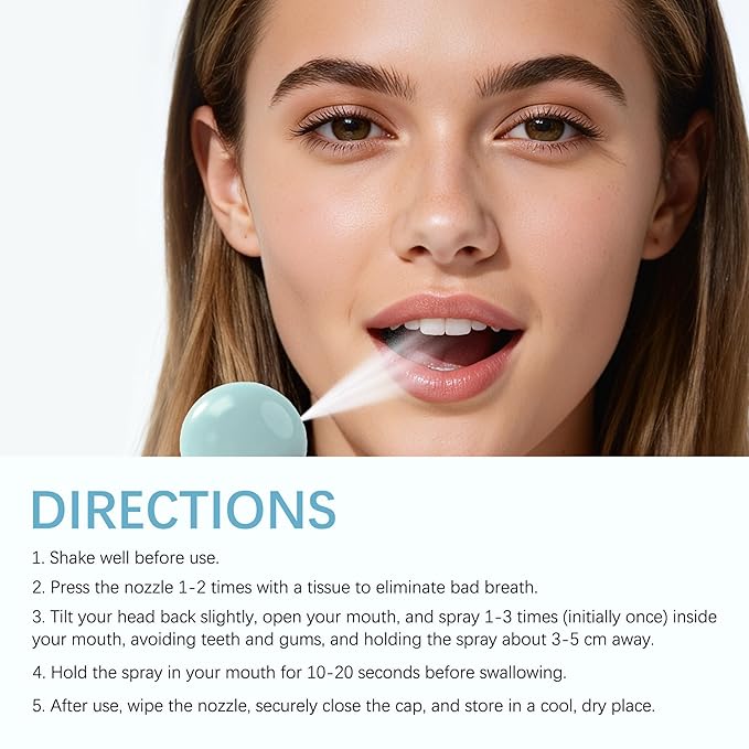 Probiotic Oral Spray for Long-Lasting Freshness, Alcohol-Free Oral Spray with Probiotics for Breath Care, Improve Oral Health, Cool Breath Probiotic Spray, Convenient Travel Sized Breath Spray (2pcs)