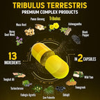 Zolotus 13in1 Tribulus Terrestris Capsules with Maca, Horny Goat Weed, Panax Ginseng, Saw Palmetto, Tongkat Ali, Shilajit & More - Energy, Stamina Supplement for Men & Women - 120 Counts