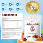 VivoNu 14-in-1 Astaxanthin 24mg & Lutein 40mg with Zeaxanthin Supplements, 6 Month Supply, Fresh Microalgae Source, Gluten Free Non-GMO, Supports Eye, Skin, Antioxidant, 180 Softgels, 1 Bag