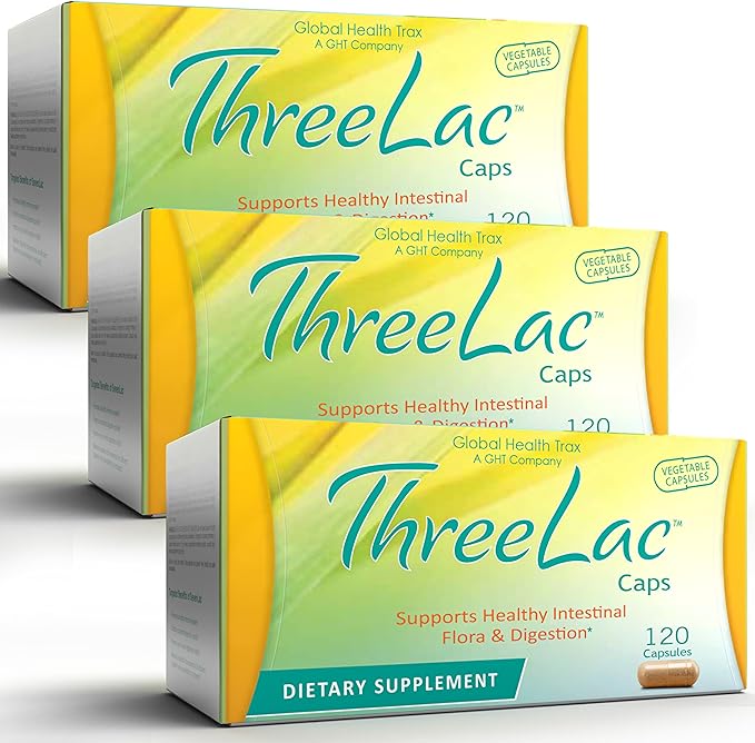Global Health Trax GHT - ThreeLac Probiotic Capsules, 360 Count - Comprehensive Digestive Support for Men, Women, and Children - Immune System and Gut Balance, Non-GMO