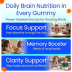 B.First Focus Gummies for Kids & Teens | Kids Focus and Attention Supplements with Omega 3 DHA – Memory Vitamins for Concentration, Mental Clarity & Cognitive Support-60ct