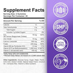 Iron Gummies - with Calcium, Zinc, Folate & Vitamin B12, C, B6 for Adults & Kids - Blood Builder & Energy Support for Iron Deficiency, Anemia, Vegan - 2 Pack Grape Flavour,60 Gummies