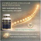 Natural NAD+ Supplement 500 mg with Resveratrol & Quercetin | Cellular Energy & Healthy Aging Support for Women | Non-Stimulant | GMP-Certified | 3rd Party Tested | 60 Vegan Capsules | Made in USA