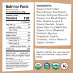 EarthChimp Organic Vegan Protein Powder - with Probiotics - Non GMO, Dairy Free, Non Whey, Plant Based Protein Powder for Women and Men, Gluten Free - 26 Servings 32 Oz (Plain & Unsweetened) No Scoop