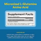 Natural Factors - Micronized L-Glutamine 1000mg, Support for Muscle Tissue & Immune System, 90 Vegetarian Capsules