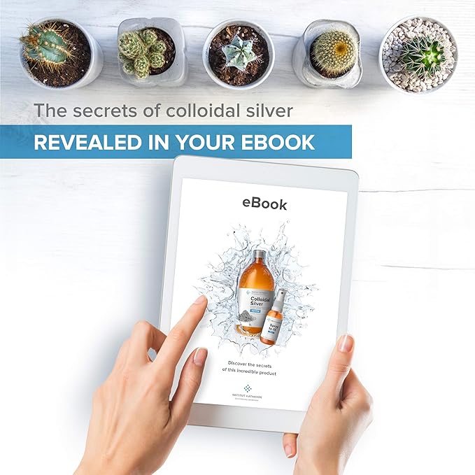 Premium Colloidal Silver Spray 40 PPM 1 fl oz ● 100% Natural ● Ebook Inc. ● Superior Concentration, Smaller Particles = Better Results ● Certified by 3 Independent Laboratories ● We are Specialists.