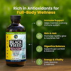 Amazing Herbs Premium Liquid Black Seed Oil - Cold Pressed with Nigella & Sativa, Aids in Digestive Health, Omegas 3 6 & 9, Immune Support, Brain Function, Non GMO, for Men and Women - 8 Fl Oz
