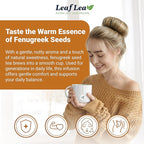 LeafLea 80 Premium Fenugreek Tea Bags, Natural Fenugreek Seed for Toasty Flavor & Sweet Aroma, Fenogreco Tea with Gentle Warmth, Caffeine-Free, Sugar-Free, Vegan, Individually Wrapped for Freshness