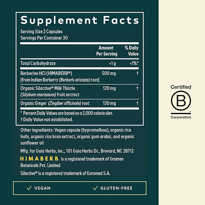 Gaia Herbs Berberine & Milk Thistle - Supports Liver Health*, 60 Capsules Metabolic Activator - AMPK Pathway Support with Clinically Researched Ingredients*, 60 Vegan Capsules - Bundle