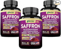 Saffron Supplement with Glucomannan, Ashwagandha, Green Tea Extract, Zeaxanthin & Lutein, Vision Support & Daily Wellness Formula, Extra Strength Plant-Based Capsules, 6 Month Supply (3 Pack)