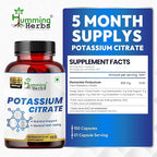 Potassium Citrate 800 mg (306 mg Elemental Potassium) – Electrolyte & pH Balance Support – Vegan, Non-GMO – 150 Capsules
