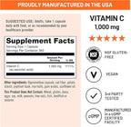 NatureWise Vitamin C 1000mg Capsules - Extra Strength Vegan Vitamin C for Daily Antioxidant & Immune Support - Non-GMO, USA Manufactured - 360 Capsules[360-Day Supply]