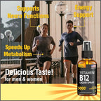 Vitamin B12 Sublingual Spray 5000 mcg – Vegan Methylcobalamin Liquid B12 Boost Energy, Mood & Brain Health - Gluten-Free, Non-GMO B12 Spray for Men & Women - Easy Dosage (5000 mcg in 10 Sprays)