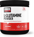 Force Factor L-Glutamine Powder for Post Workout Recovery, Muscle Recovery, Healthy Muscle Function, and Immunity, 5000mg/5g Glutamine Supplement, Vegan, Non-GMO, 60 Servings