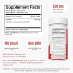 Lycopene Supplement Capsules 500mg – Tomato Fruit Powder with Natural Lycopene for Antioxidant & Daily Wellness Support | Gluten Free, Non-GMO Lycopene Supplements for Men