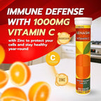 Vitamin B12 Methylcobalamin Liquid Forte 10 Drinkable Vials + Kenashi Vitamin C Effervescent Tablets with Zinc 1000mg Orange Flavor | Vitamin B12 Liquid Energy Boost