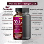 GriMed Organic Collagen 6,419 mg with Hyaluronic Acid, Biotin, Keratin, Resveratrol Hair Skin, Nails Vitamins (150 Count (Pack of 1))