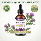 Organic Milk Thistle Liquid Drops with Dandelion Liquid, 80% Silymarin, 98% High Absorption, Liver Support, Vegan Gluten-Free GMO-Free, Extra Strength, 2 fl oz