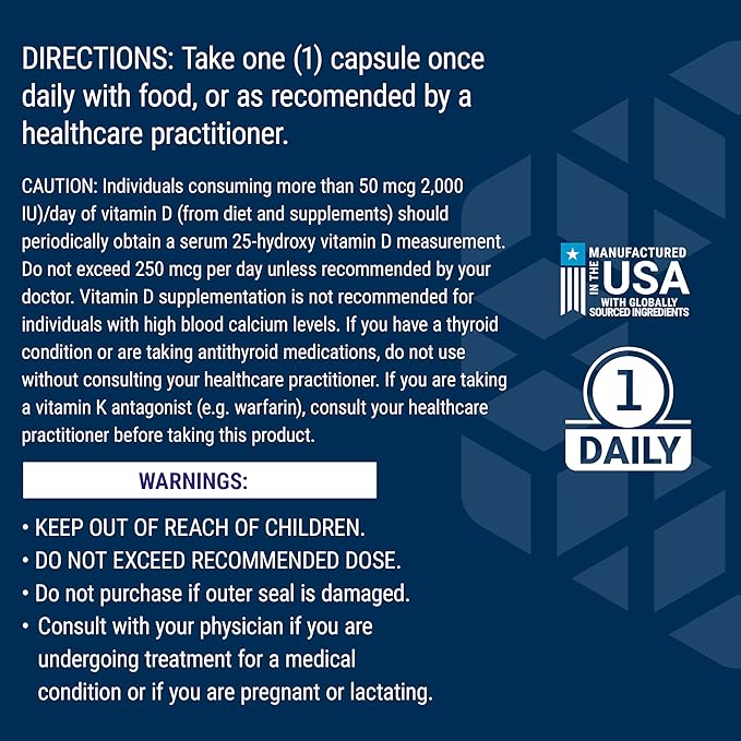 Life Extension Vitamins D and K with SeaIodine Bone Brain Thyroid Arterial Support Non GMO Once Daily Gluten Free, 60 Count