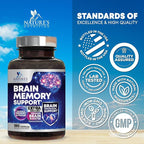 Brain Memory Supplement Pills - 3X Strength Nootropics for Concentration, Clarity & Focus Support - Brain Health Cognitive Vitamins with Bacopa, Phosphatidylserine & DMAE, Brain Booster - 180 Capsules