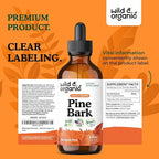 Wild & Organic Pine Bark Drops - Antioxidant Support - French Maritime Pine Bark Extract Tincture - 5-Month Supply - Pinus Pinaster Supplement - Vegan, Sugar & Alcohol-Free - 4 fl oz