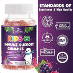 Kids Immune Support Gummies - Vitamin C, Zinc & Echinacea Children's Daily Immune Health Support Gummy Supplement for Ages 4 and Up, Natures Kid's Vitamin C Gluten-Free & Non-GMO, Vegan - 120 Gummies