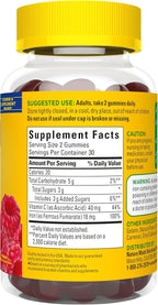 Nature Made Iron 18 mg per serving Gummies with Vitamin C, Iron Supplement for Red Blood Cell Support, 60 Gummies, 30 Day Supply