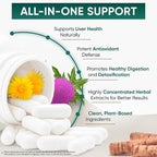 VEYNE Milk Thistle Supplement 80% Silymarin (240mg Active) with Dandelion Root Extract 10:1 & Burdock Root 20:1 – Liver Support Supplement for Daily Wellness – 60 Capsules (30 Day Supply)