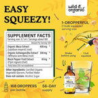 Wild & Organic Maca Root Ashwagandha Drops for Men and Women - Liquid Maca Ashwagandha Supplement for Overall Support - Peruvian Extract Tincture - Vegan, Sugar & Alcohol-Free - 4 fl oz