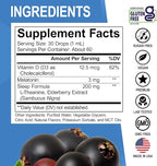 Liquid Melatonin Kids Sleep Aid - Sleep Magic Kids Melatonin Liquid 3mg Berry Drops, D3, L Theanine - Children's Sleeping Aids, Natural Calm L-Theanine Supplement, Toddler Travel Essentials 2 Fl Oz