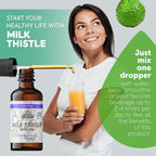 Milk Thistle Root Liquid Extract – Organic Milk Thistle Tincture – Alcohol-Free Herbal Supplement – Natural Silybum Marianum Drops – Non-GMO, 2 fl oz