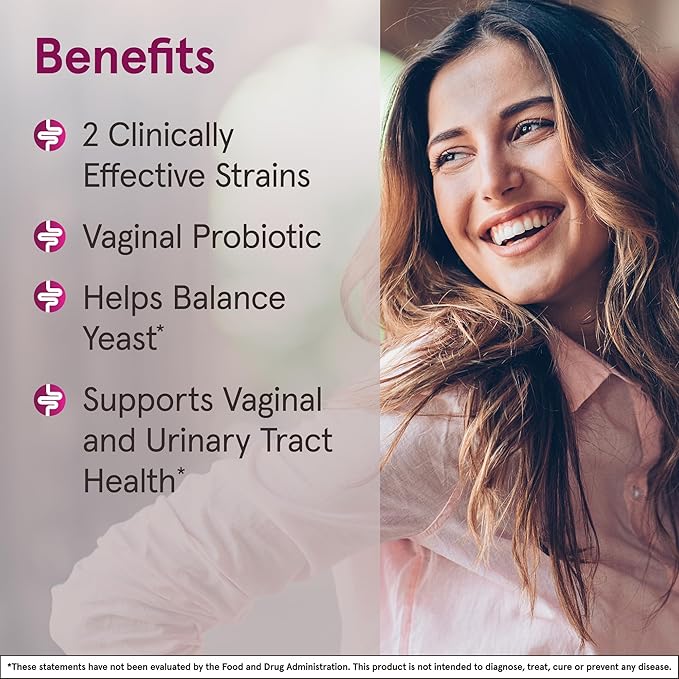 Jarrow Formulas Fem-Dophilus Vaginal Probiotics 1 Billion CFU with 2 Science-Backed Strains, Dietary Supplement for Vaginal & Urinary Tract Support, 30 Capsules, Up to a 30 Day Supply, Shelf-Stable