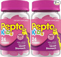 Pepto Kids Gummies, Helps Relieve Occasional Upset Stomach, Acid Indigestion, Sour Stomach and Heartburn, 24 Gummies,(Pack of 2)