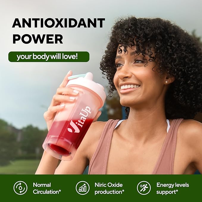 Beet Root Powder 8 in 1 – USA Made Beets Powder Supplements with Grape Seed, Hawthorn, Coq10 – with Organic Beetroot for Energy & Circulation Support – Non-GMO, 30 Serving