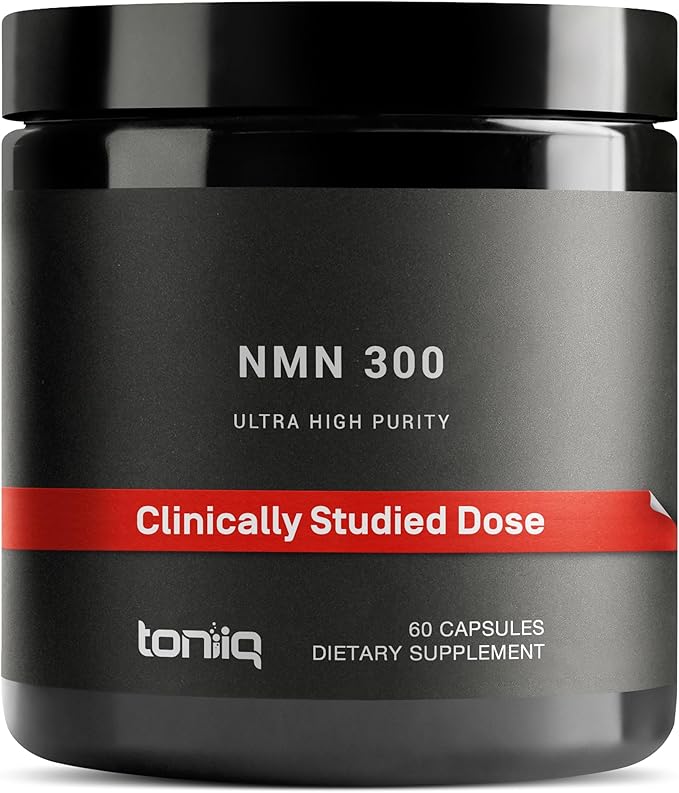 Toniiq Stabilized NMN Capsules - 300mg - 98% Highly Purified - for NAD+ - 60 Capsules NMN Nicotinamide Mononucleotide Booster Supplement