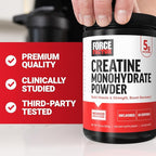 Force Factor Creatine Monohydrate Powder, 5g Micronized Dose to Support Muscle Growth, Strength, Recovery, Cognitive Health & Memory, Unflavored, 60 Servings
