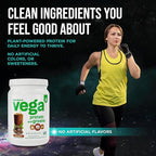 Vega Premium Protein + Supergreens, Chocolate – 20g Vegan Protein, Dairy & Gluten Free, 19.2 oz (16 Servings)