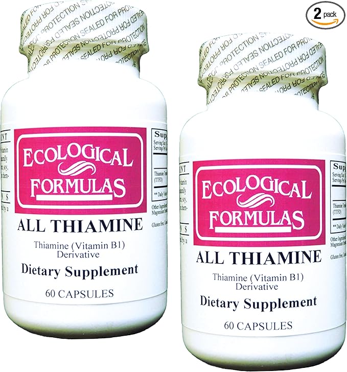 Ecological Formulas All Thiamine Vitamin B1 50 mg, 2 X 60 Capsules