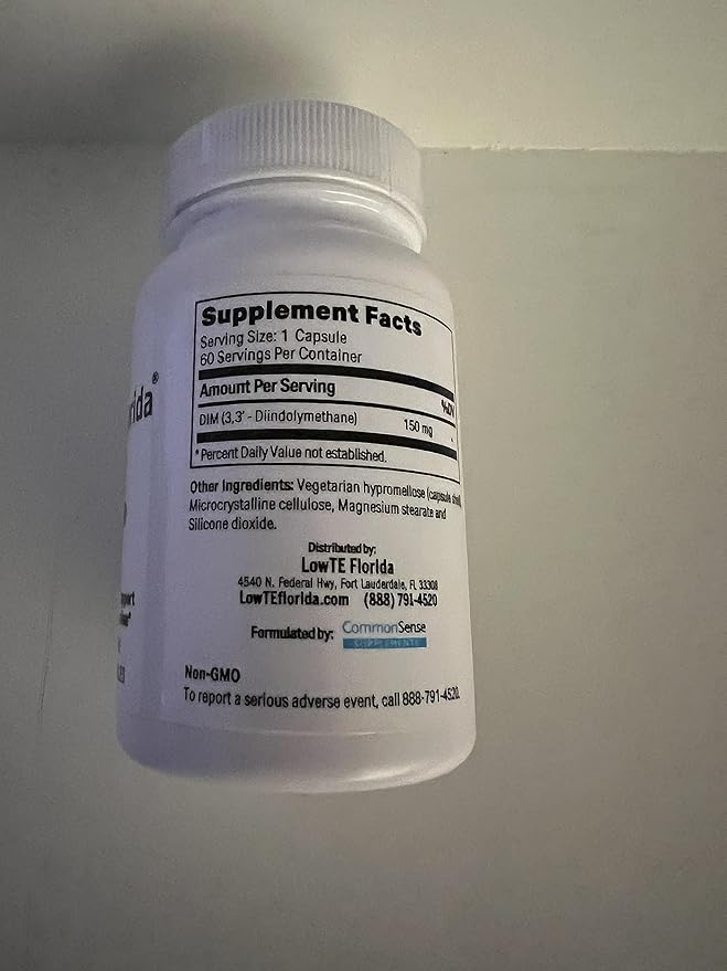 LowTE Florida DIM (150 mg) – Estrogen Balance & Hormone Support Supplement for Women Ages 60+ | Detox Cleanse | Anti-Inflammatory | Non-GMO | Gluten-Free | Soy-Free