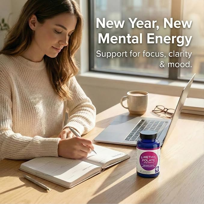 MD Life L-Methylfolate 5mg - Professional-Grade Active Methylfolate Supplement - Maximum Potency MTHFR Supplements - L methylfolate 5mg 90 Capsules - Essential Amino Acids