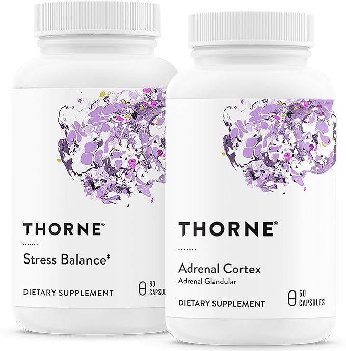 THORNE - Adrenal Support Bundle - Stress Balance & Adrenal Cortex Combo - Stress Balance and Adrenal Cortex - 30 to 60 Servings