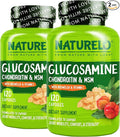 NATURELO Glucosamine Chondroitin MSM with Boswellia and Vitamin C - Supplement for Joint Comfort, Mobility, and Strength - 120 Capsules (Pack of 2)