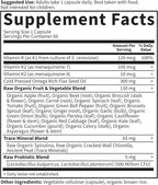 Garden of Life Vitamin K2 and K1, Vitamin Code Vegan K Complex for Bone Strength and Heart Health, Omega Rich Flax Seed Oil, Trace Minerals, Probiotics, 60 Day Supply, (Pack of 2)