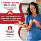 Health Plus Super Colon Cleanse 30 Day Supply of Gentle Gut Cleanse Detox, Psyllium Husk, Probiotics for Constipation Relief & Digestive Support, 120 Capsules
