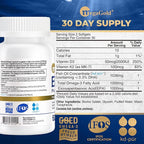 Pro Fish Oil EPA 1000mg Omega 3 with Vitamins D3 & K2 - Omega 3 Fatty Acid Supplements, Burpless Fish Oil Capsules for Men and Women - 60 Count Mini Softgels